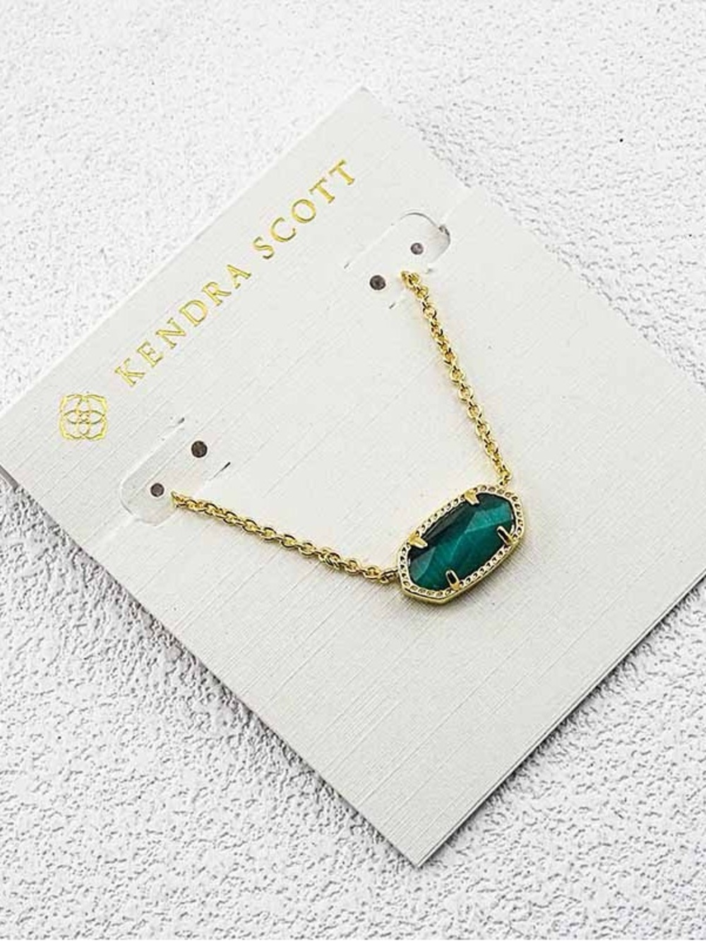 Kendra Scott Teal Elle Gold Pendant Necklace